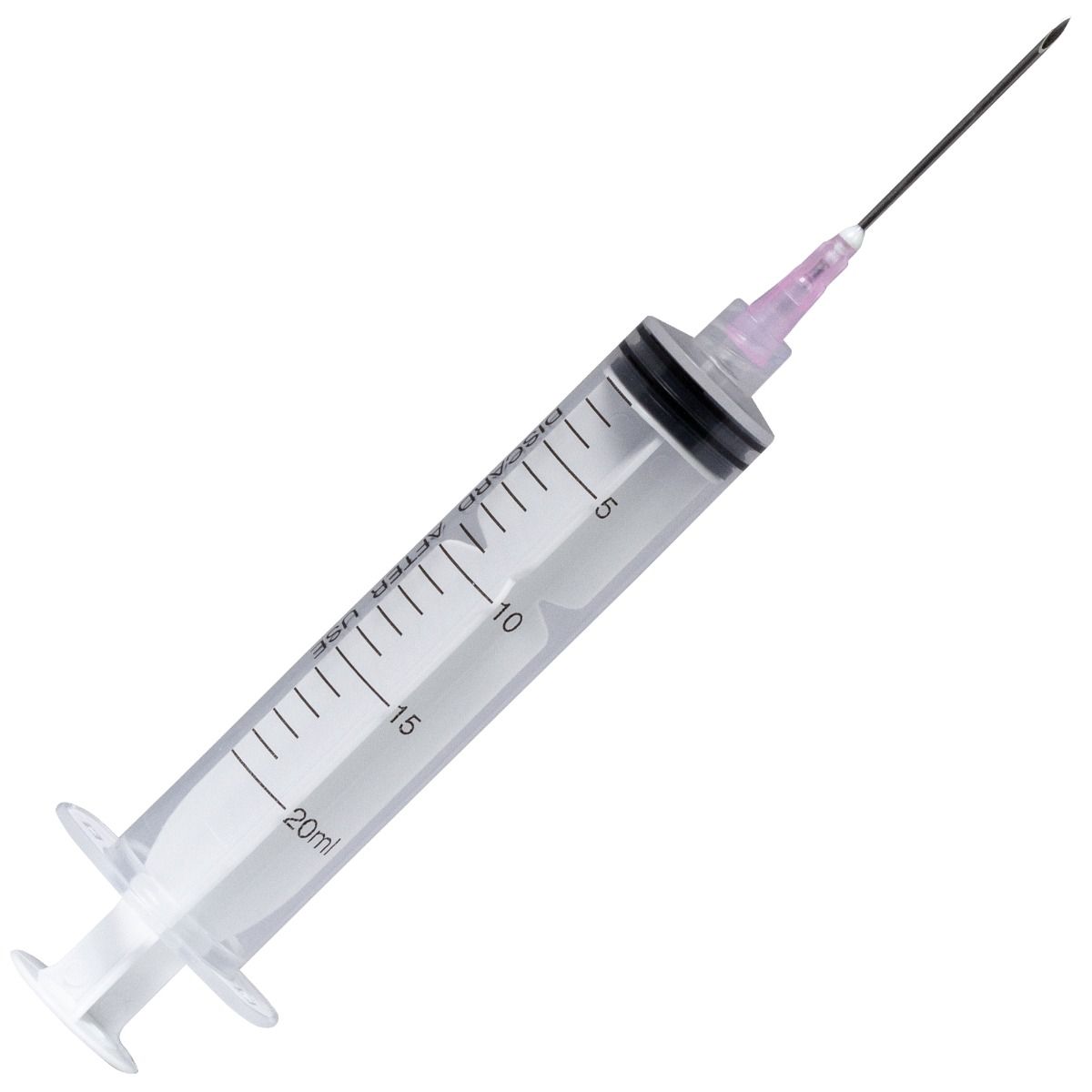 Seringi 20ml ac roz 21G 1 1/2' (0.8x38mm) Luer Lock din 3 parti, sterile - 50 bucati